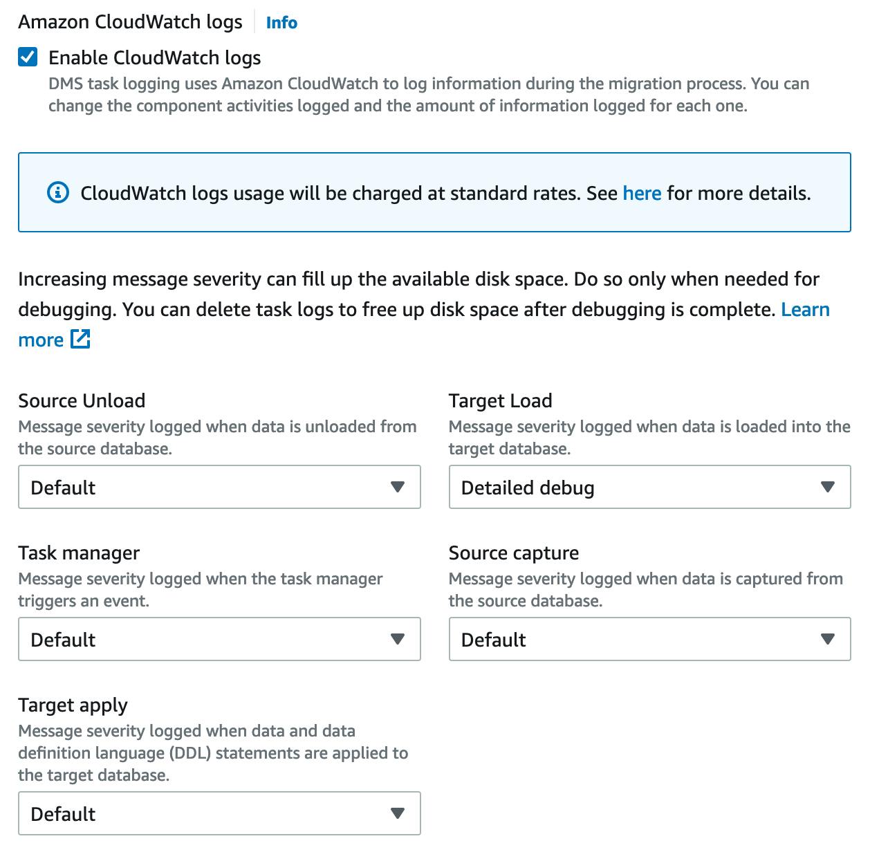 AWS-DMS-CloudWatch-Logs
