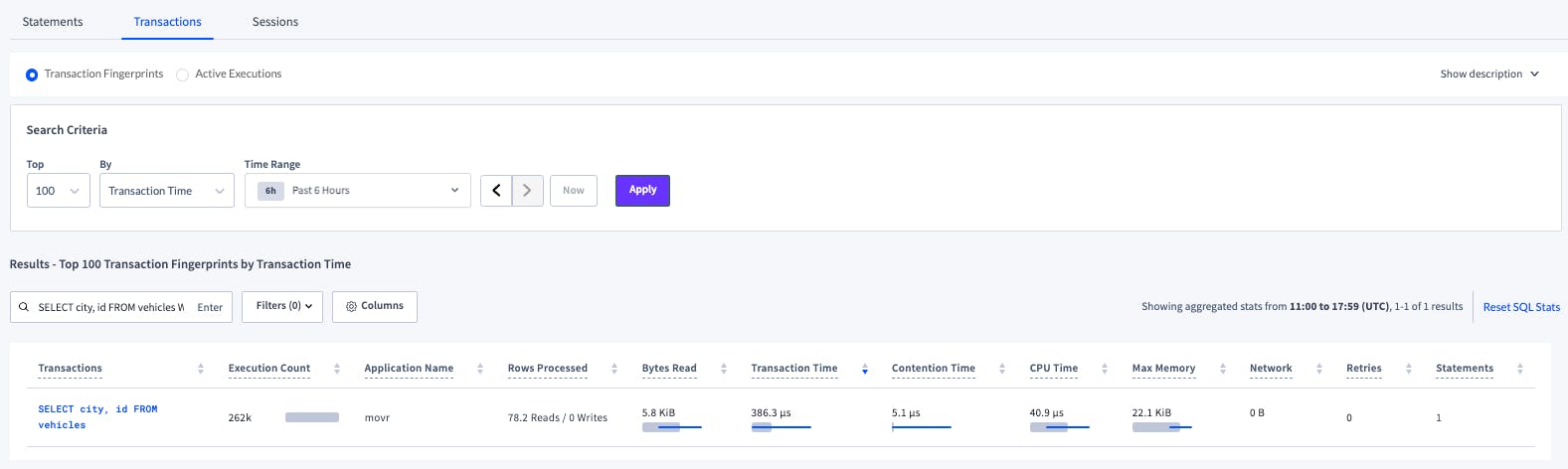 Transaction fingerprint