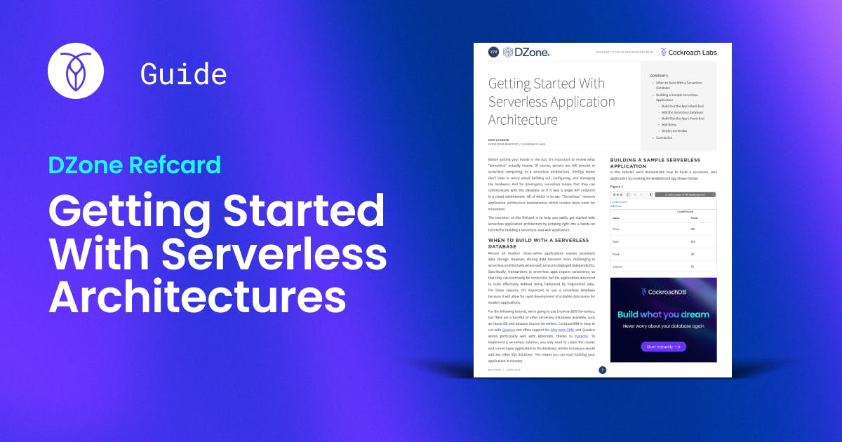Getting Started With Serverless Architectures