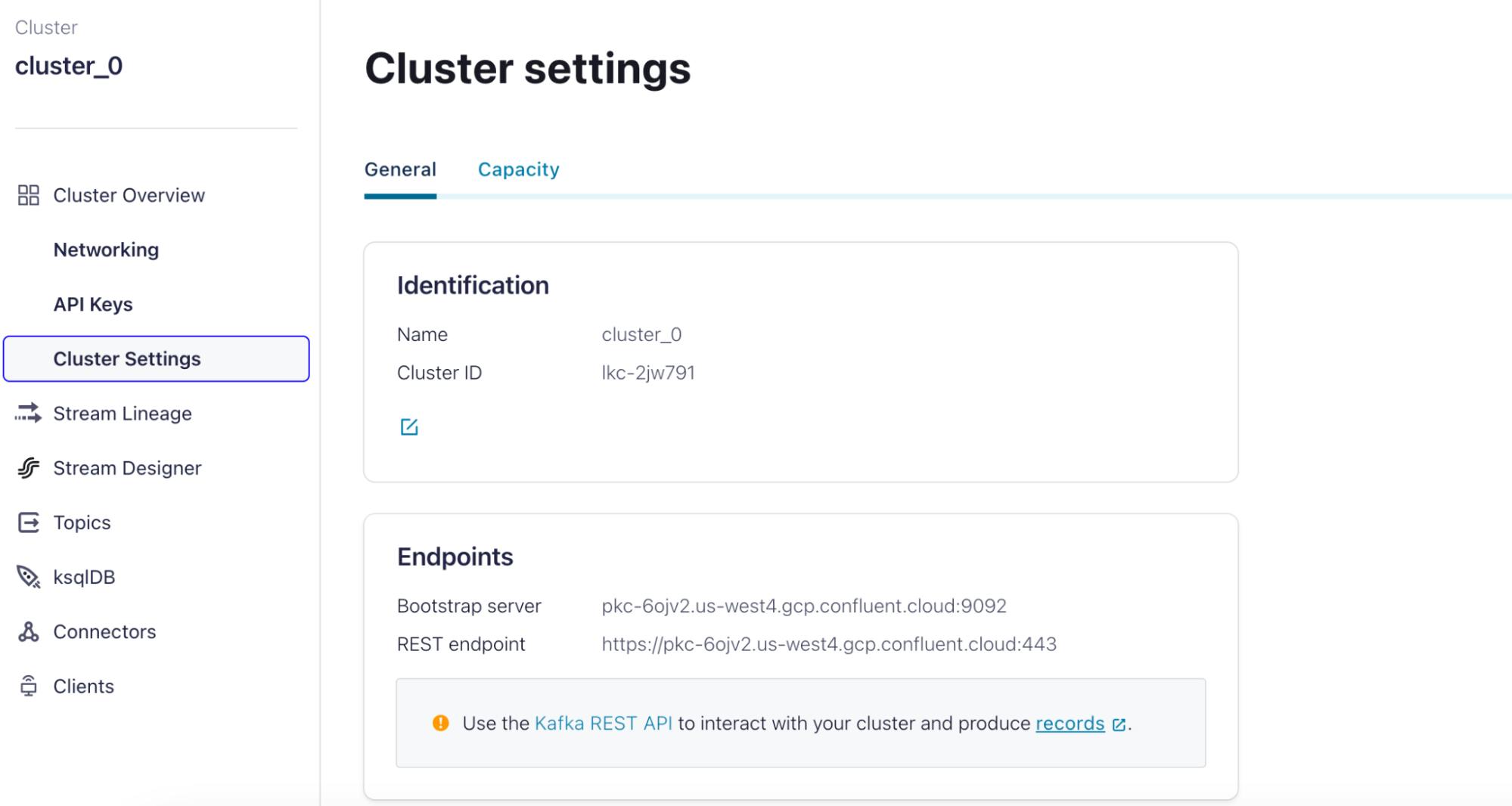 confluent cloud console browser interface create cluster page