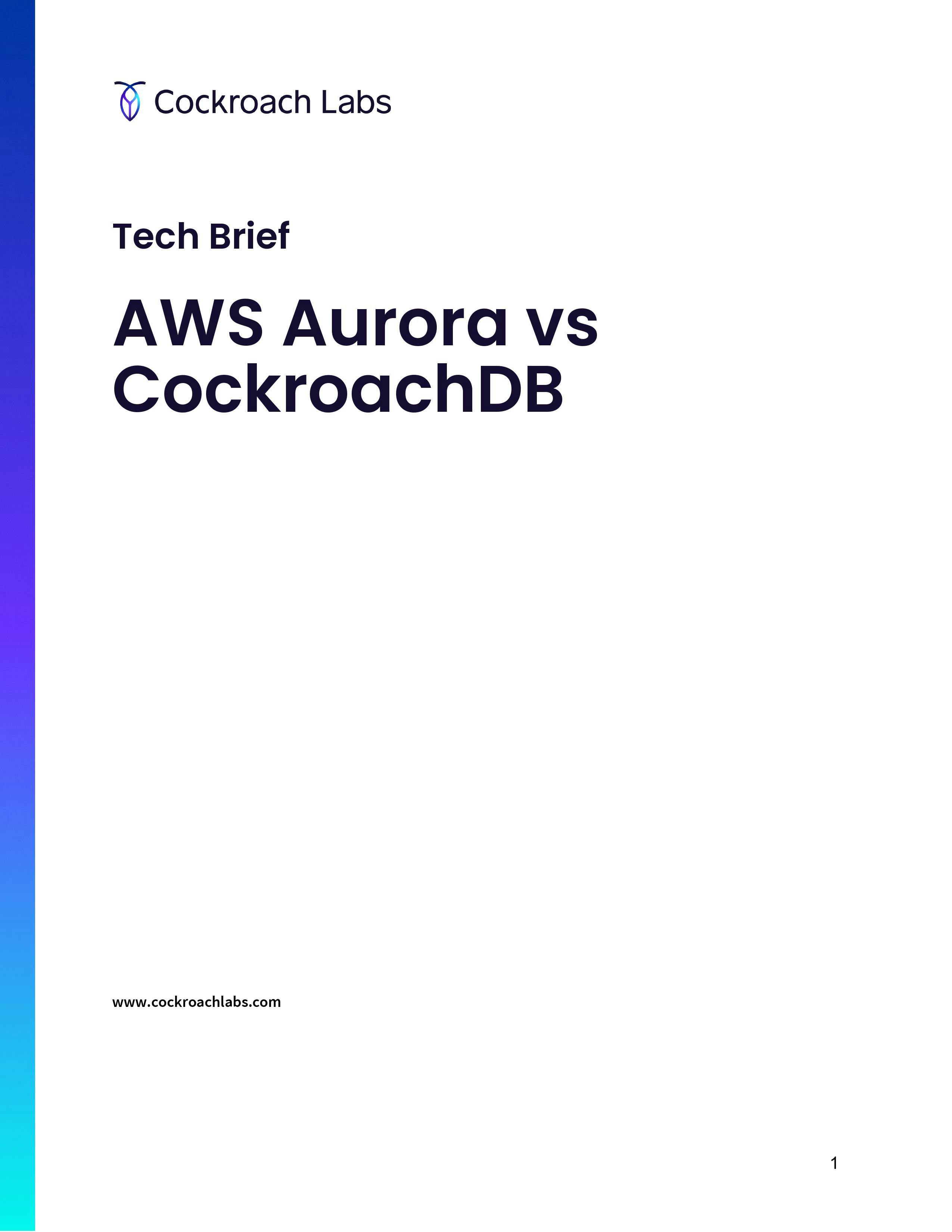 AWS Aurora vs CockroachDB