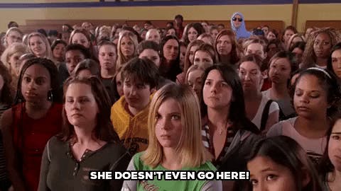 Mean Girls gif - she doesn't go here