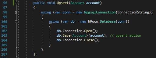 Npoco + CRDB Upsert details
